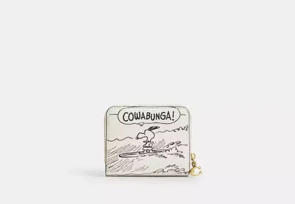 Coach X Peanuts Essential Billfold Wallet With Newspaper Print