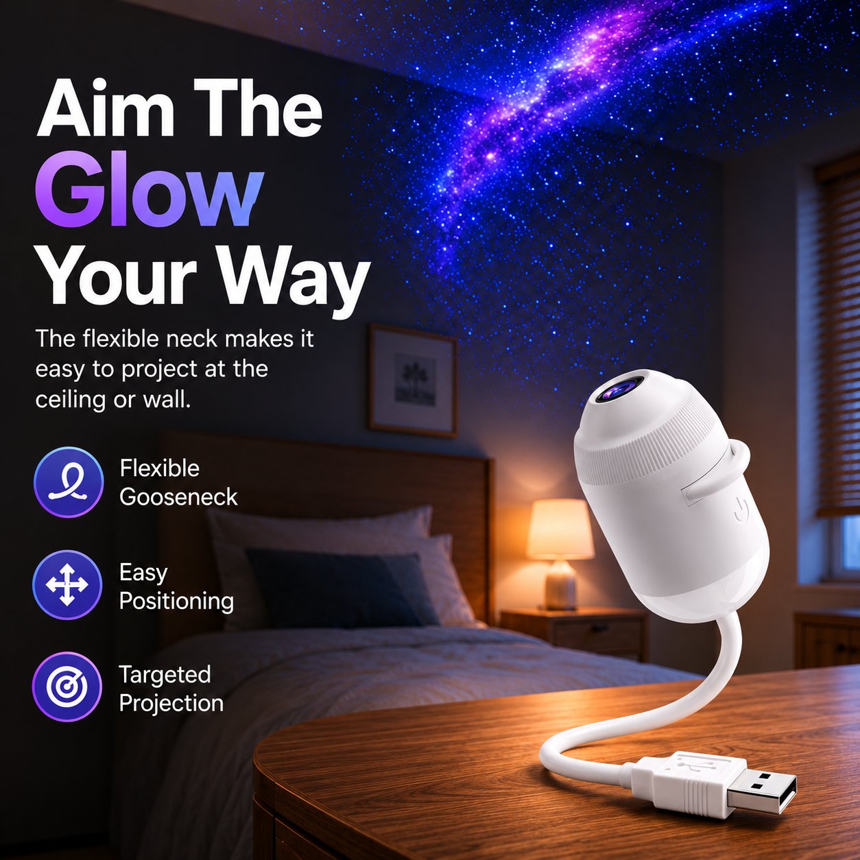 Plug-And-Play Hd Star Projector