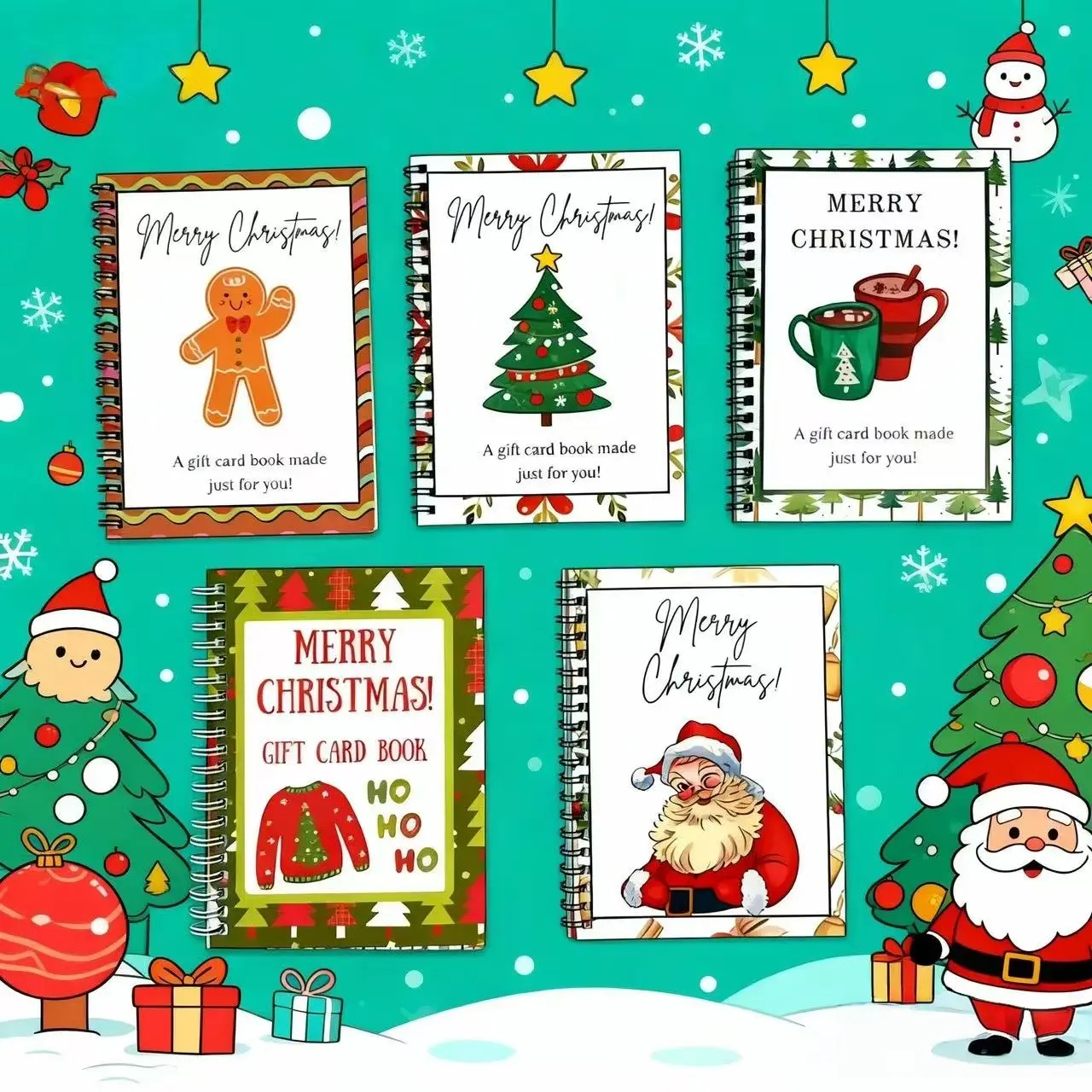 DIY Spiral Bound Merry Christmas Gift Card Album