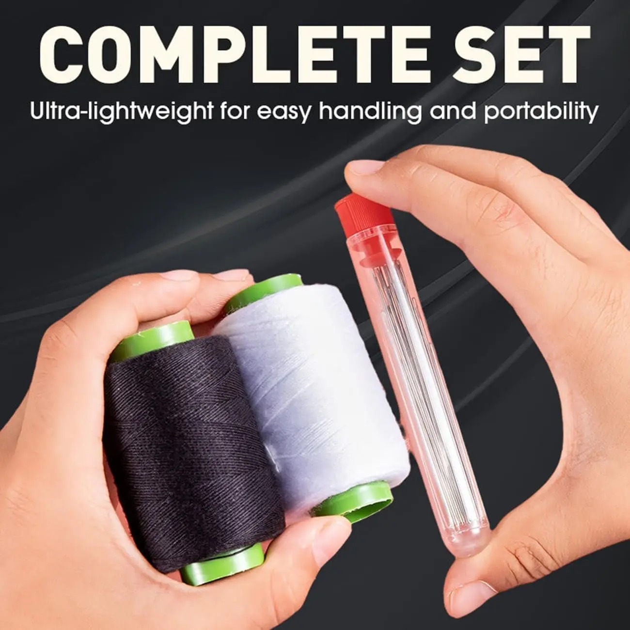 36/41 Pcs Big Eye Steel Needles & Thread Set