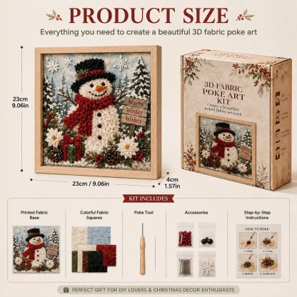 3D Christmas Fabric Poke Art Kit
