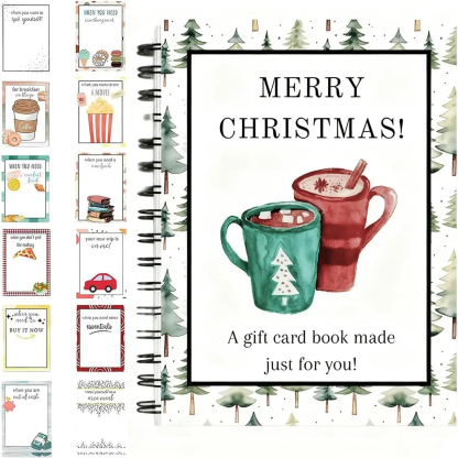 DIY Spiral Bound Merry Christmas Gift Card Album