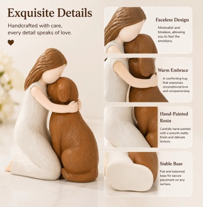 Dog Memorial Angel Resin Figurine Statue