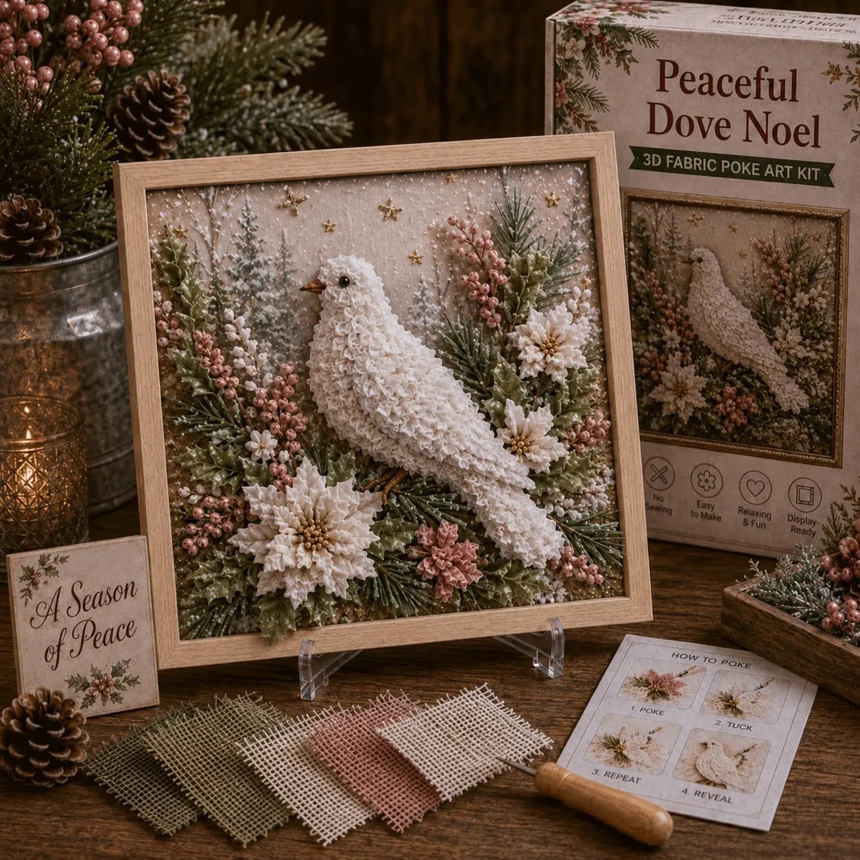 3D Christmas Fabric Poke Art Kit