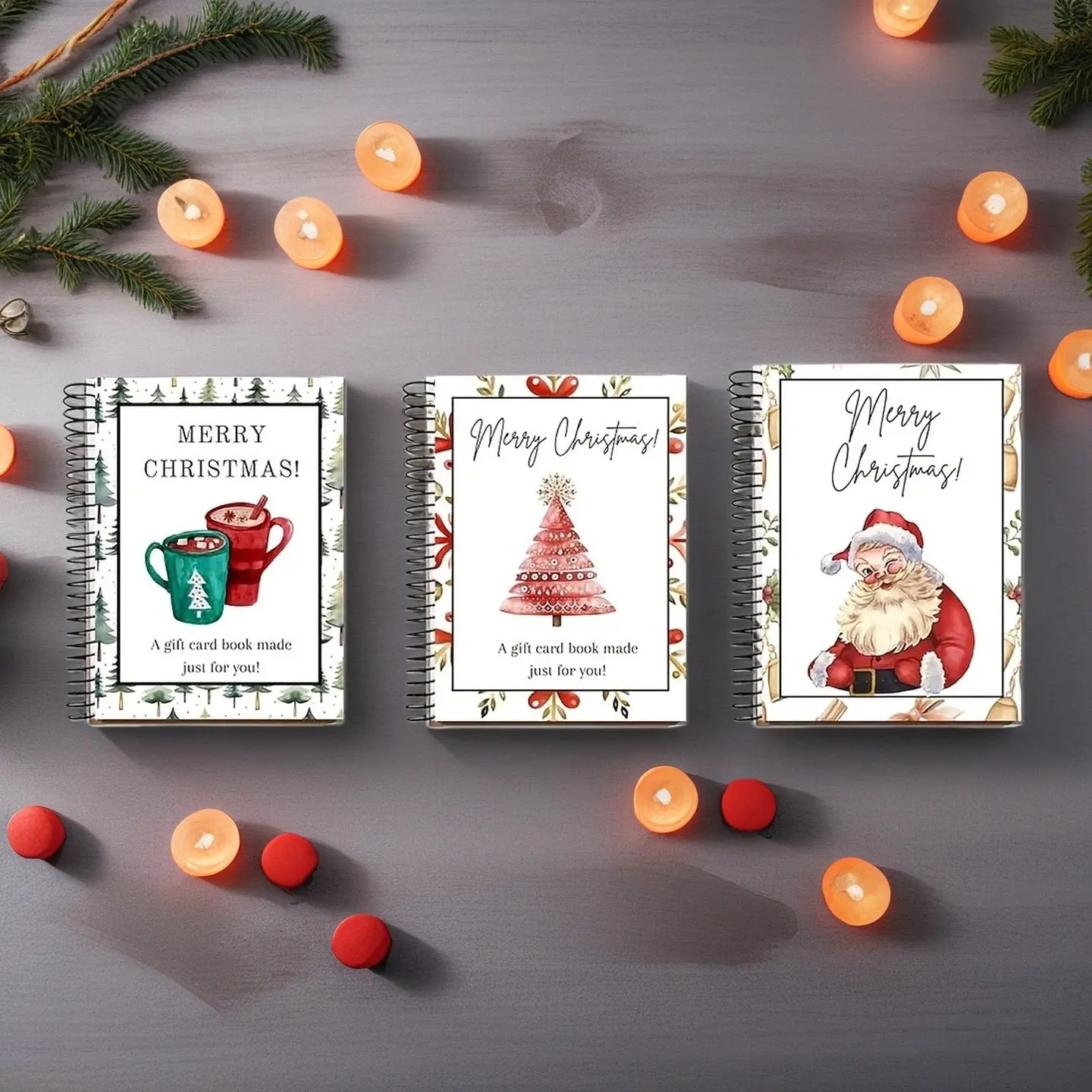 DIY Spiral Bound Merry Christmas Gift Card Album