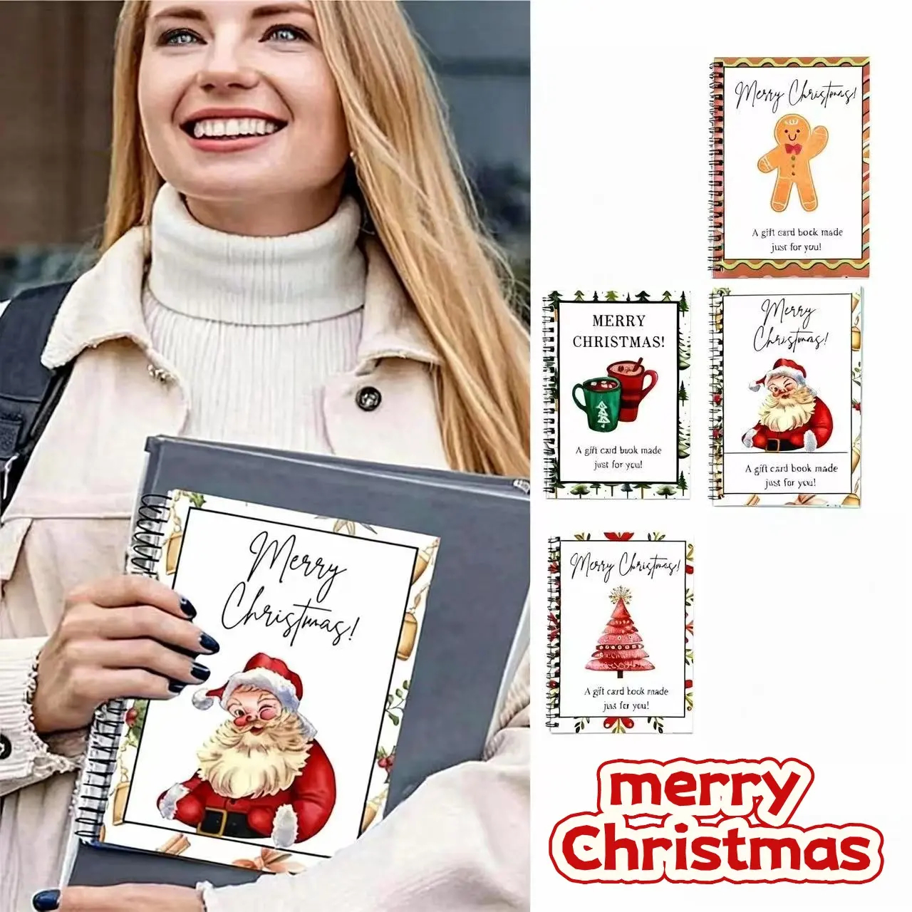 DIY Spiral Bound Merry Christmas Gift Card Album