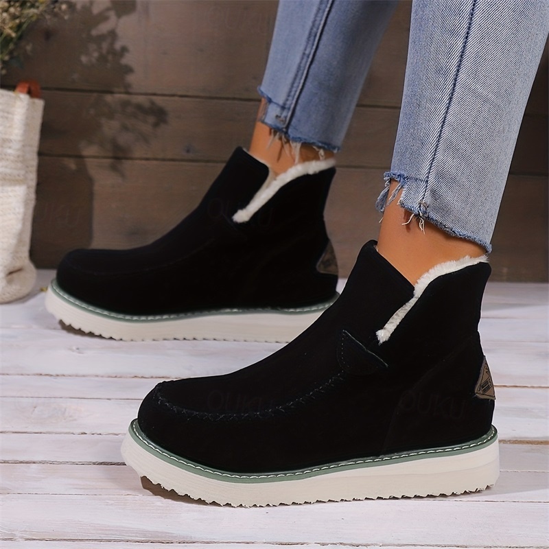 Women's Winter Ankle Boots with Faux Fur Lining