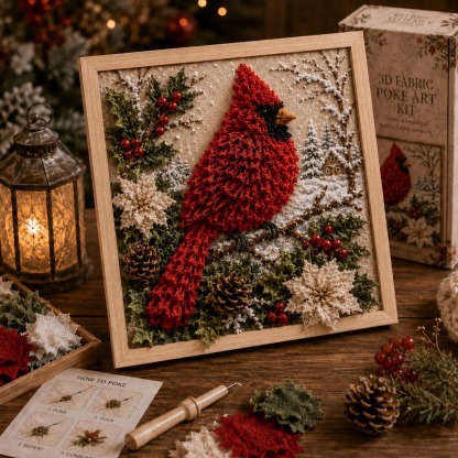 3D Christmas Fabric Poke Art Kit
