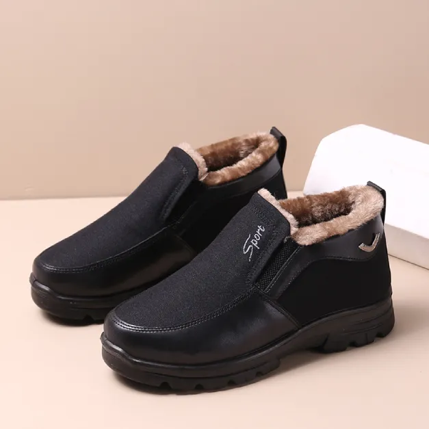 Keep Warm Winter Boots Slip on Comfortable Plush Fur Ankle Boots