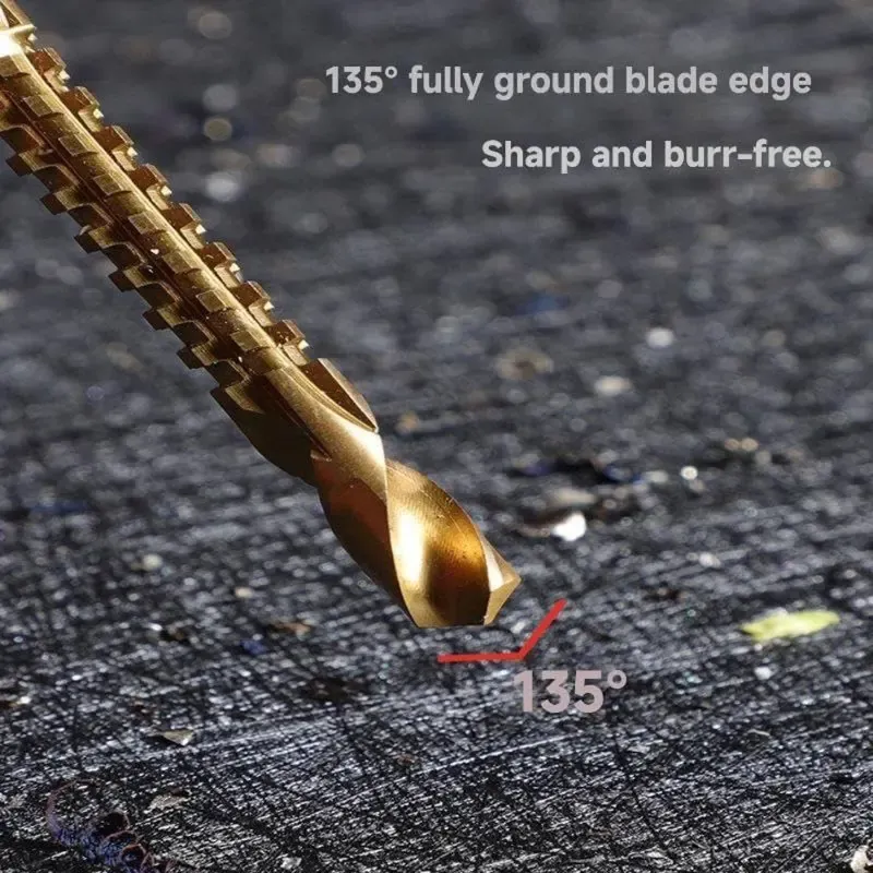 6Pcs Titanium Coated HSS Drill Bits