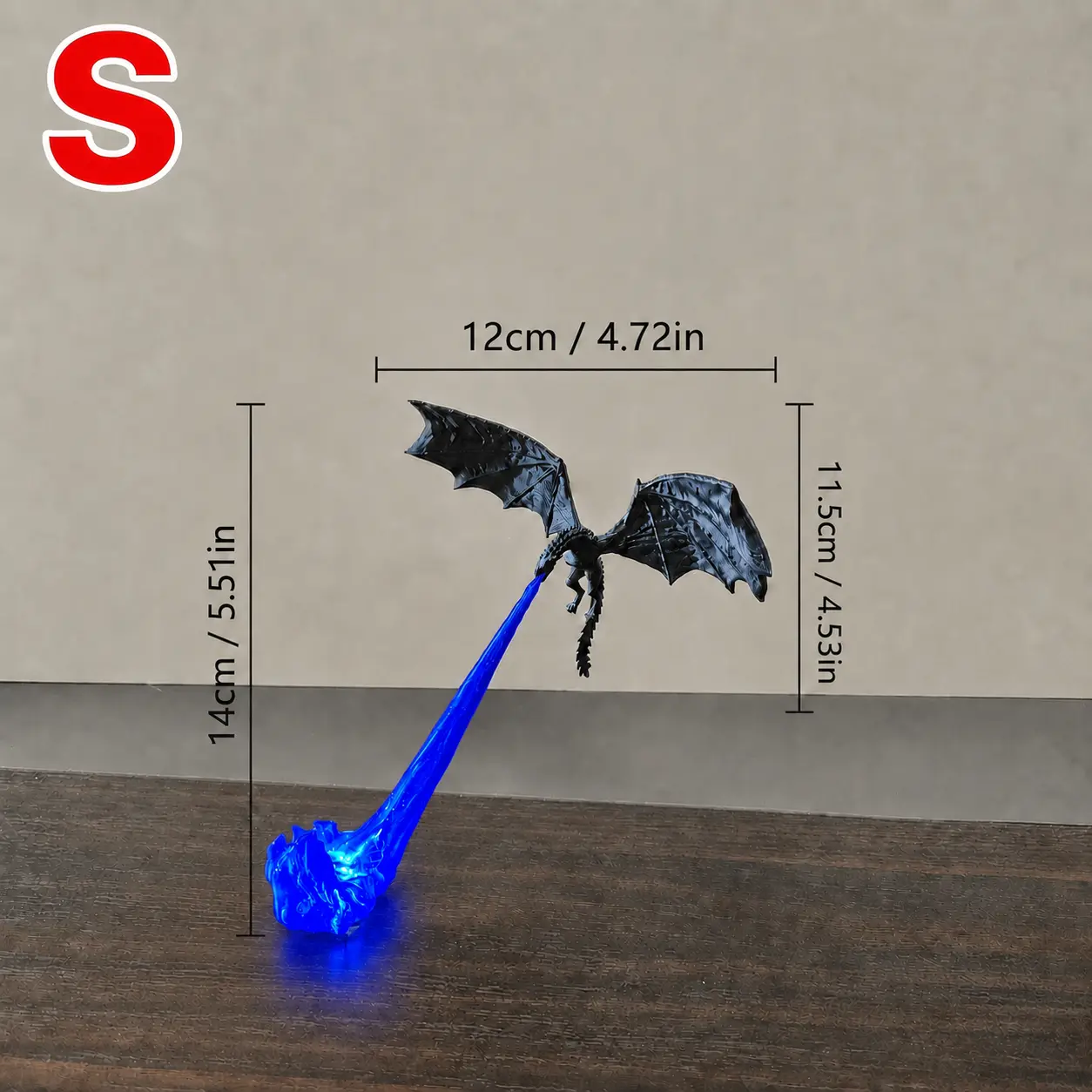3D Printed Dragon Flame Book Nook with Light Mystical