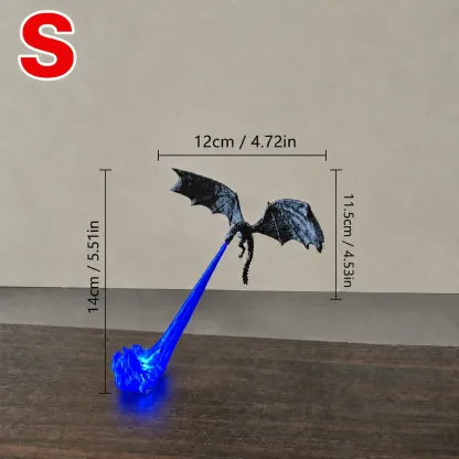 3D Printed Dragon Flame Book Nook with Light Mystical
