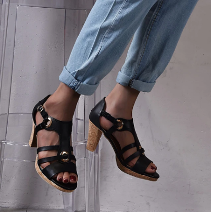 Women's Chunky Platform Classic Leather Sandals