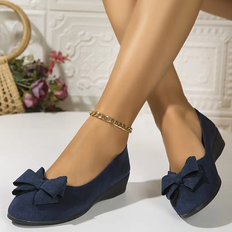 Women's Cute Black Bow Flat Shoes