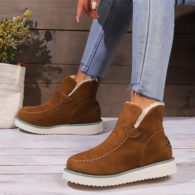 Women's Winter Ankle Boots with Faux Fur Lining