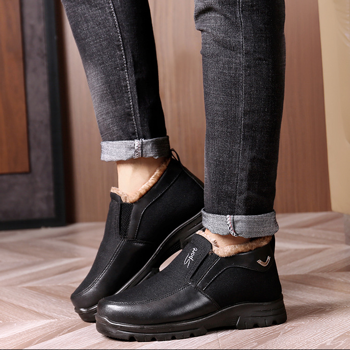Keep Warm Winter Boots Slip on Comfortable Plush Fur Ankle Boots