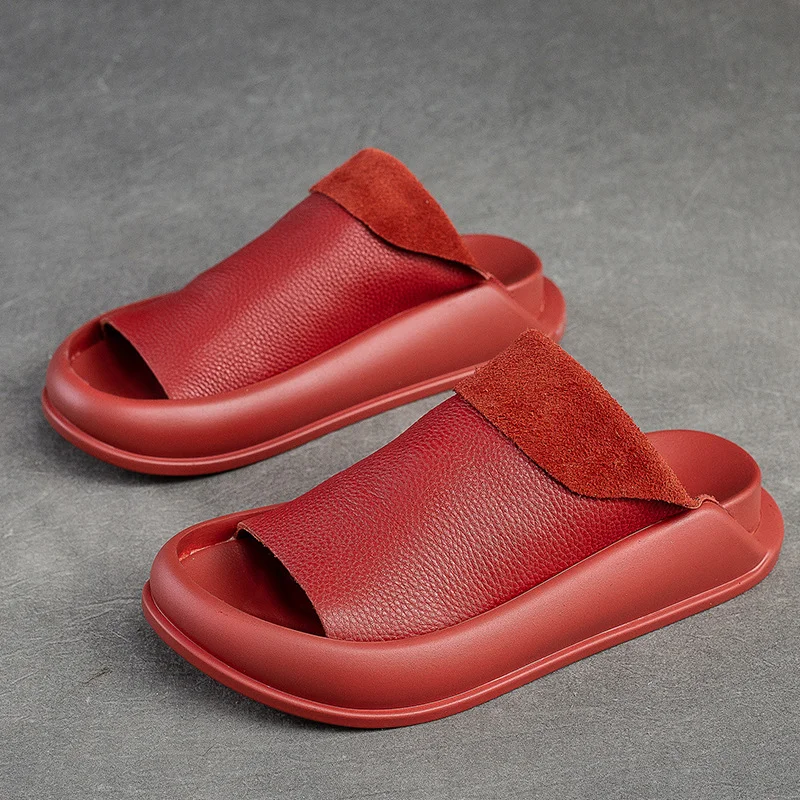 Women's Soft Leather Platform Sandals