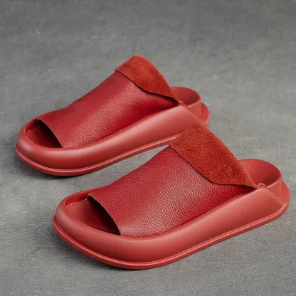 Women's Soft Leather Platform Sandals
