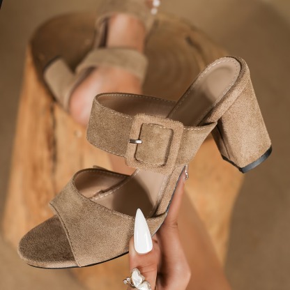 Women's Fish Mouth Buckle Strap Heels