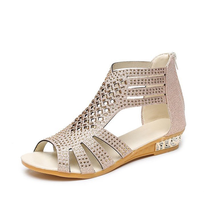 Women's Chunky Platform Classic Zipper Sandals
