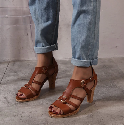 Women's Chunky Platform Classic Leather Sandals