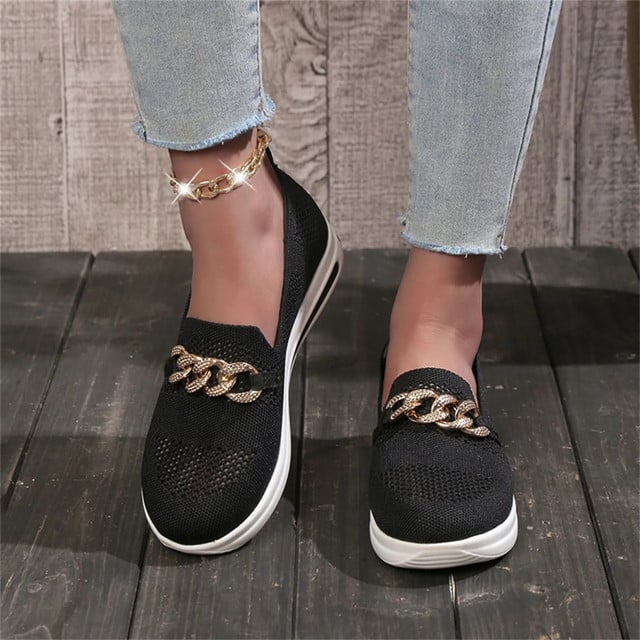 Women's Woven Breathable Casual Wedge Sneakers