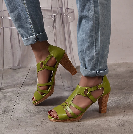 Women's Chunky Platform Classic Leather Sandals