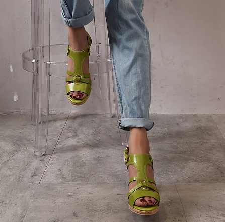 Women's Chunky Platform Classic Leather Sandals