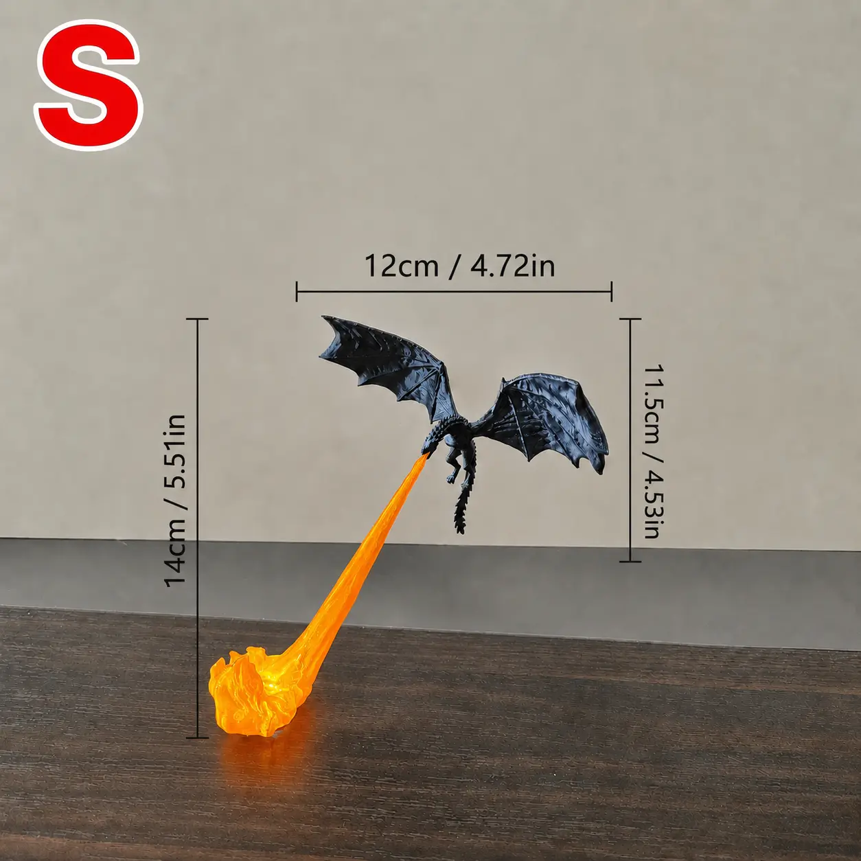 3D Printed Dragon Flame Book Nook with Light Mystical