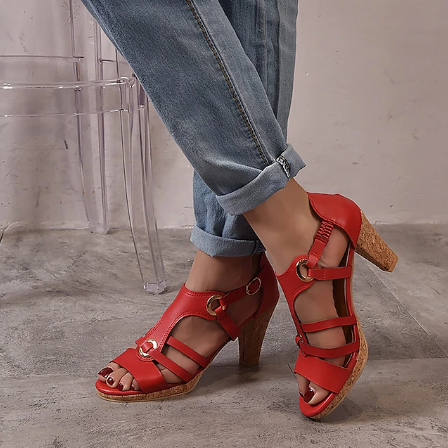 Women's Chunky Platform Classic Leather Sandals