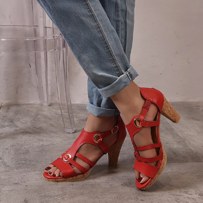 Women's Chunky Platform Classic Leather Sandals