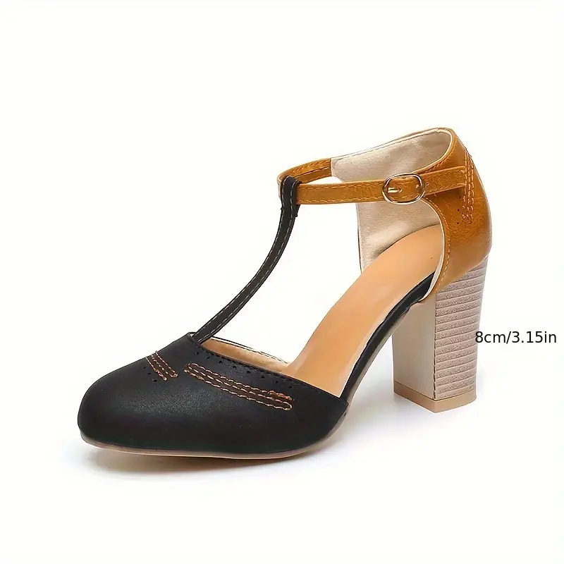 Women Low Heel Closed Round Toe Pumps