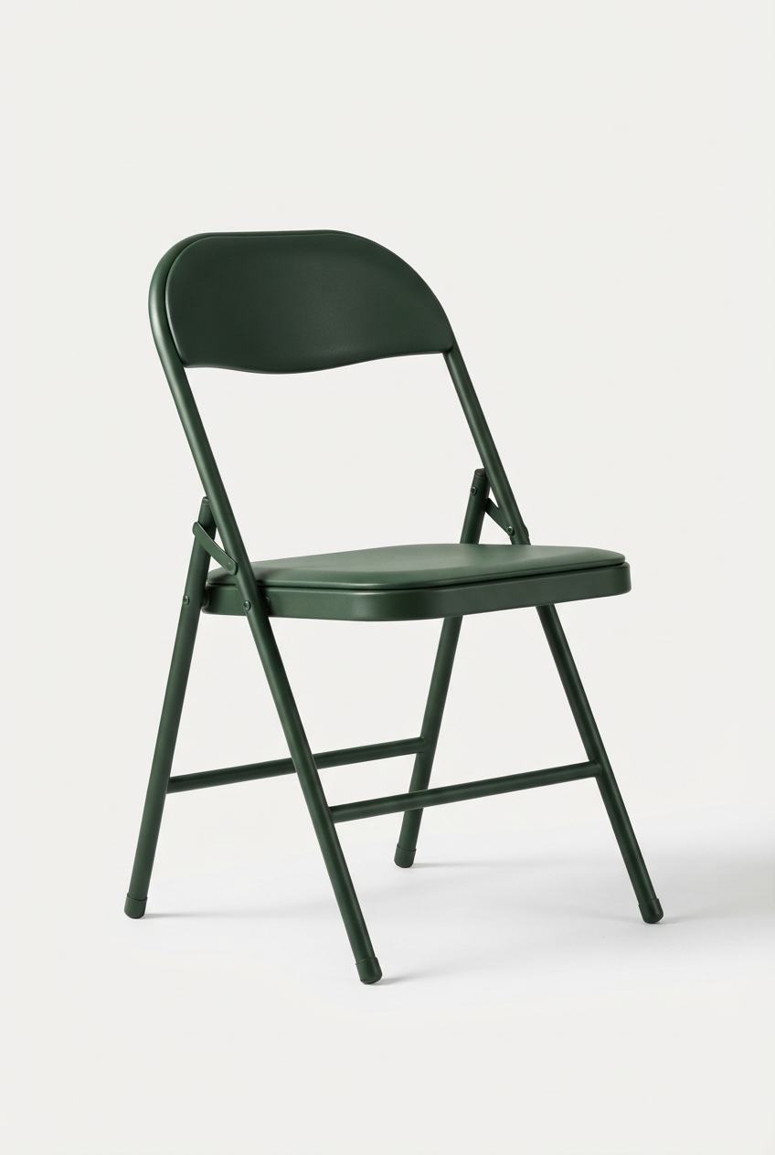 Outdoor folding camping chair fully opened and centered.