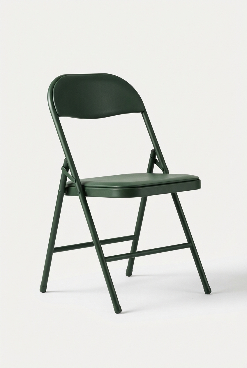 Outdoor folding camping chair fully opened and centered.