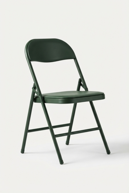 Outdoor folding camping chair fully opened and centered.