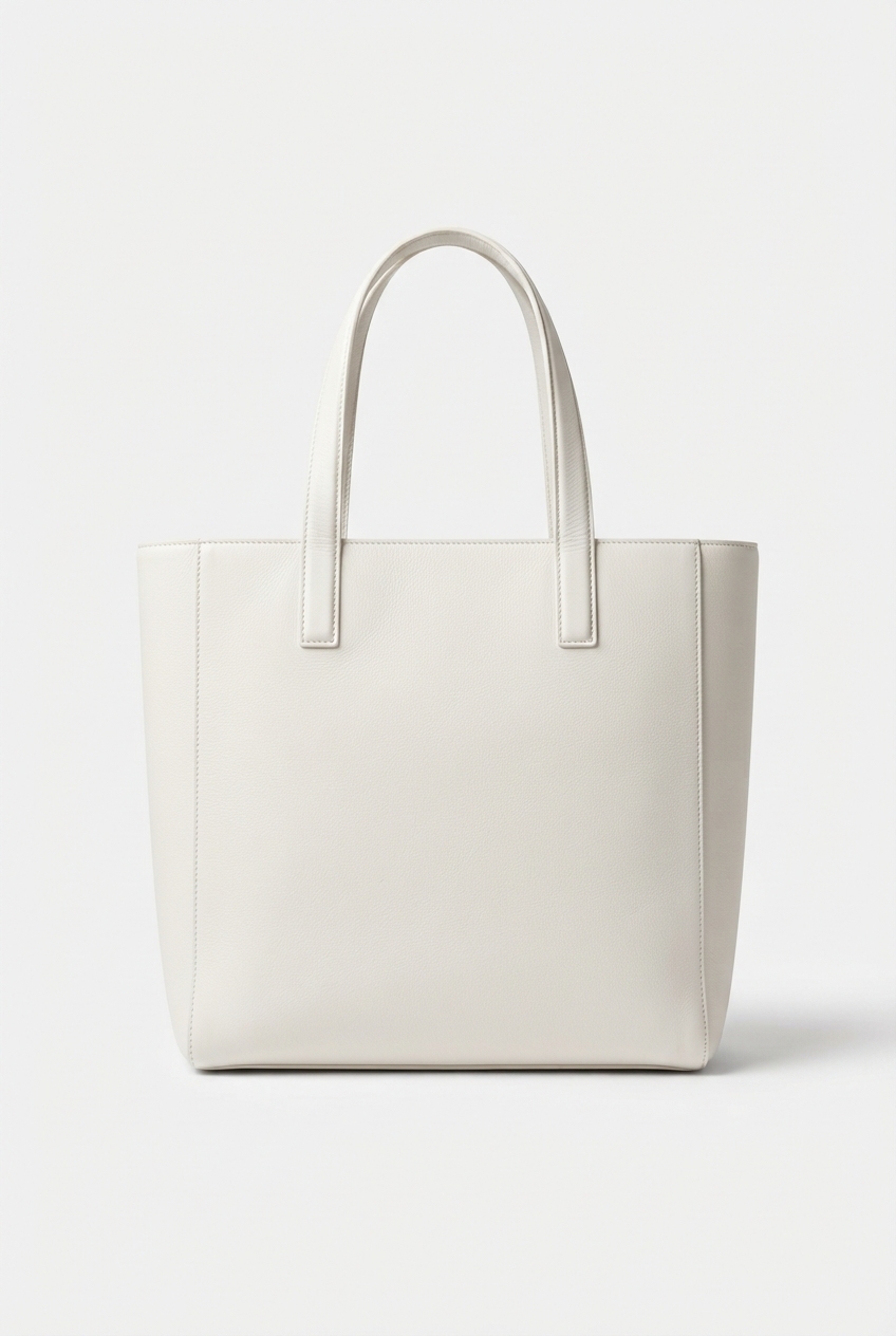 Canvas tote bag standing with handles visible and full shape shown.