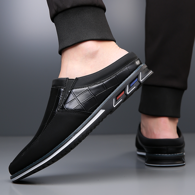 Men's Fashion Calfskin Leather Slippers