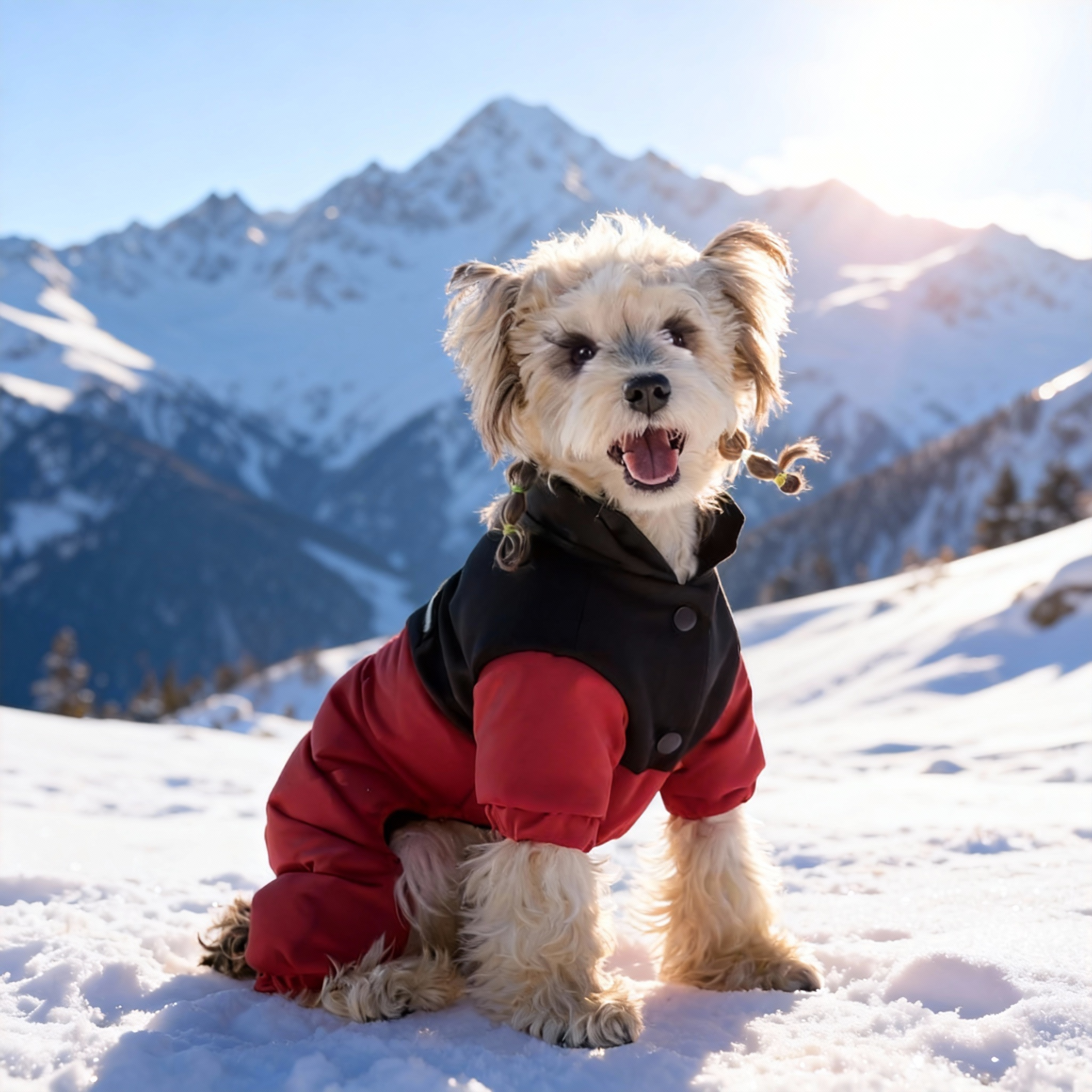 Graphene-Lined All-Weather 4-Legged Puffer Coat for Small Breeds