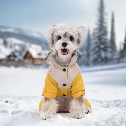 Graphene-Lined All-Weather 4-Legged Puffer Coat for Small Breeds