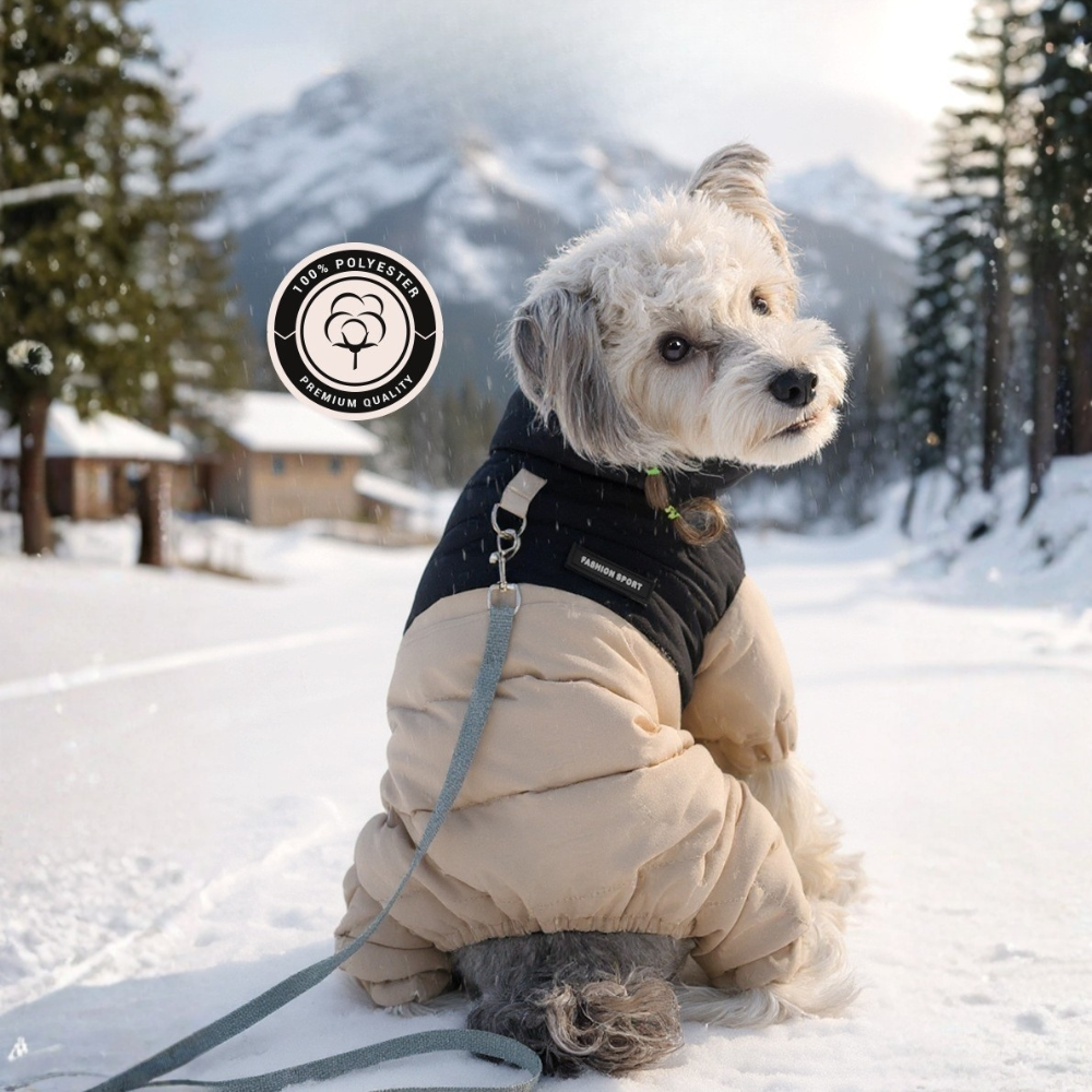 Graphene-Lined All-Weather 4-Legged Puffer Coat for Small Breeds