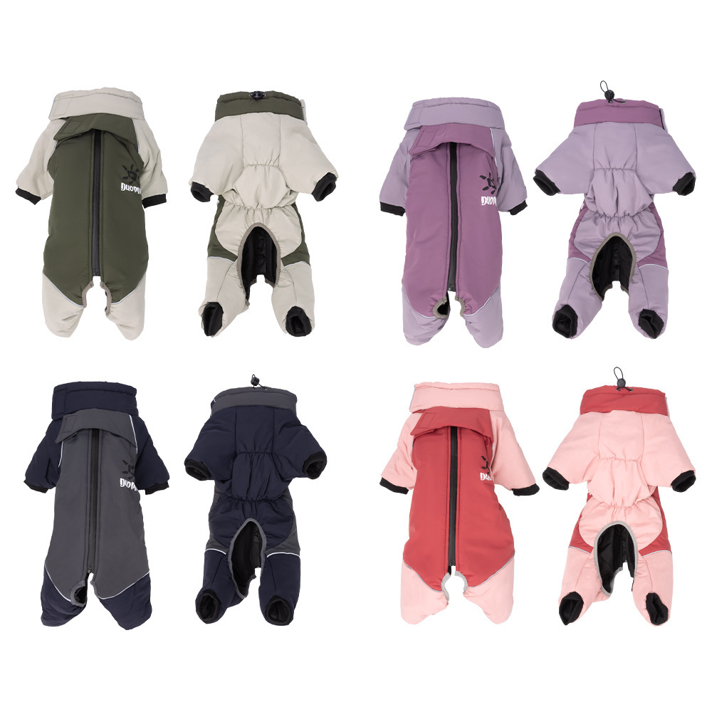 Cross-Border Winter New Dog Clothes Outdoor Large Dog Four-Legged Jacket Big Dog Windbreaker Cold-Proof Pet Dog Apparel