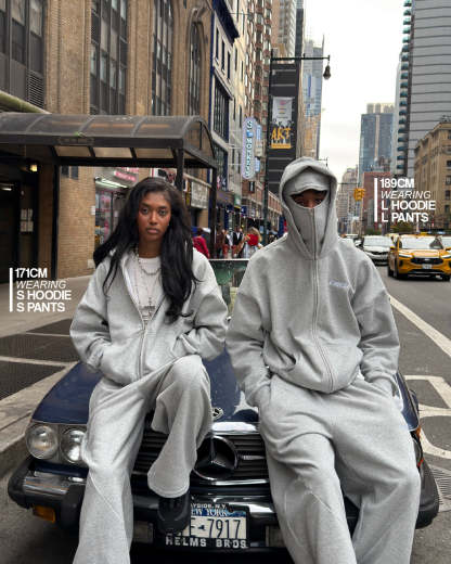 MELANGE GREY - OPEN LEG JOGGER -