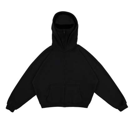 ALL BLACK - BAthtLACLAVA ZIP HOODIE -