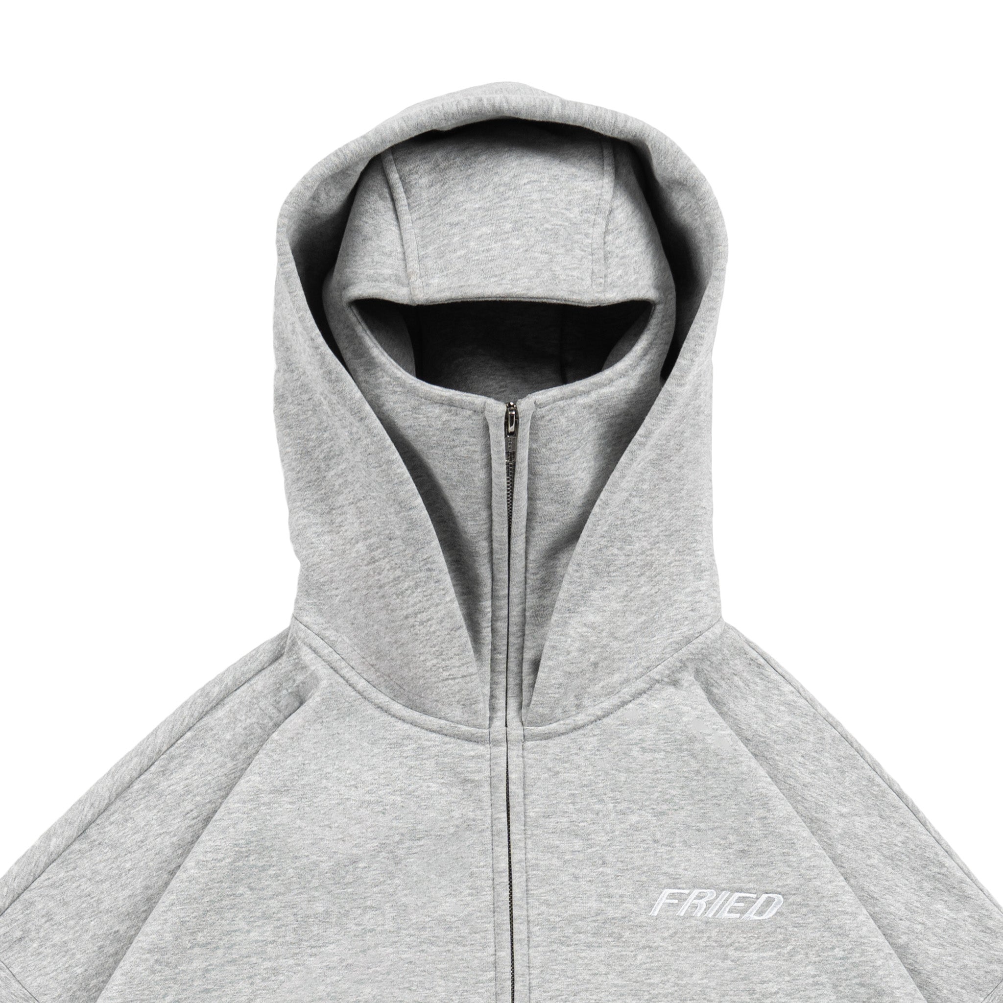 MELANGE GREY - BAthtLACLAVA ZIP HOODIE -