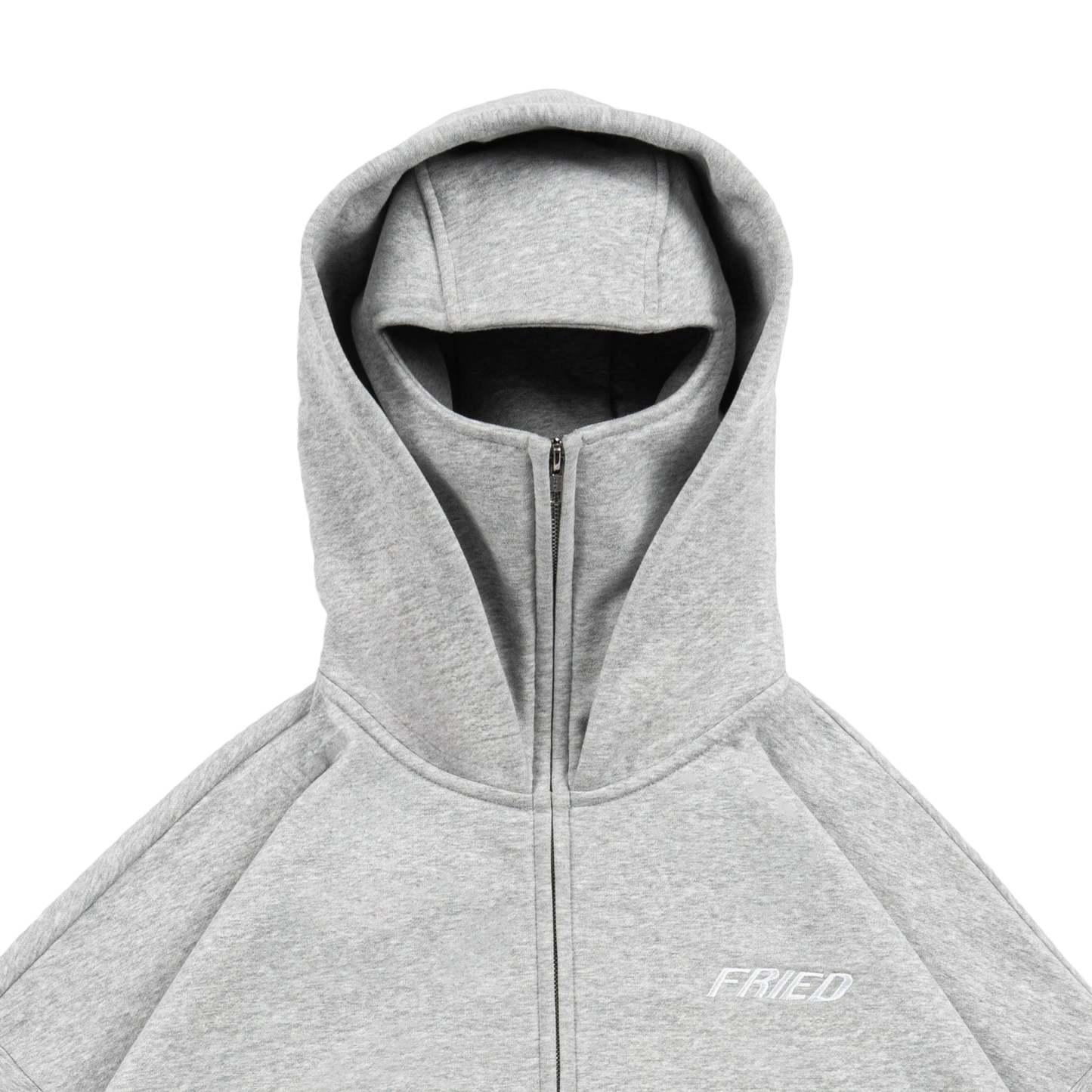 MELANGE GREY - BAthtLACLAVA ZIP HOODIE -