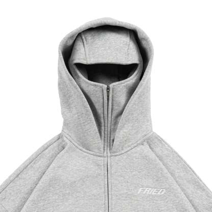 MELANGE GREY - BAthtLACLAVA ZIP HOODIE -