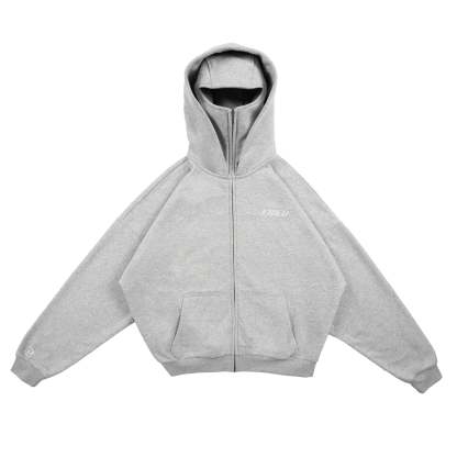 MELANGE GREY - BAthtLACLAVA ZIP HOODIE -