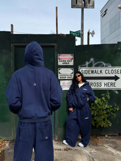 DARK BLUE - BAthtLACLAVA ZIP HOODIE -