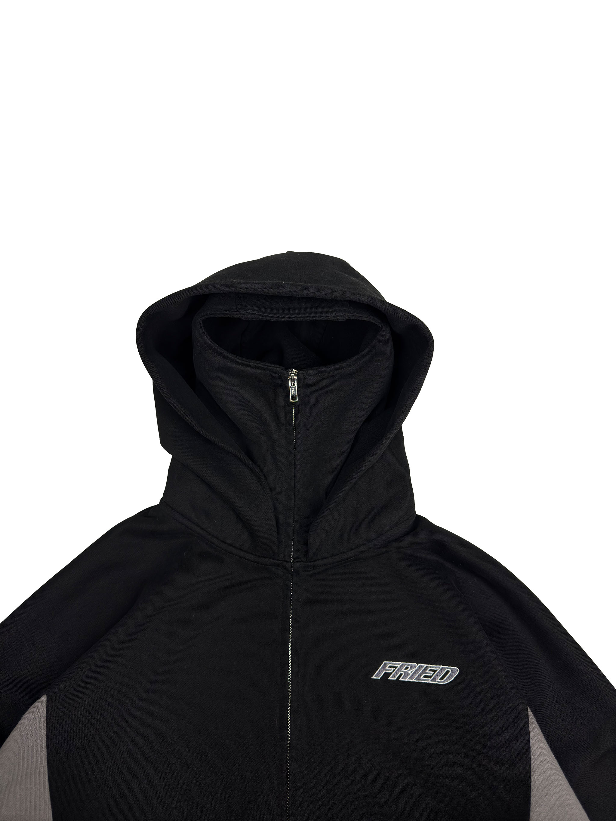 BLACK/GREY - BAthtLACLAVA ZIP HOODIE -