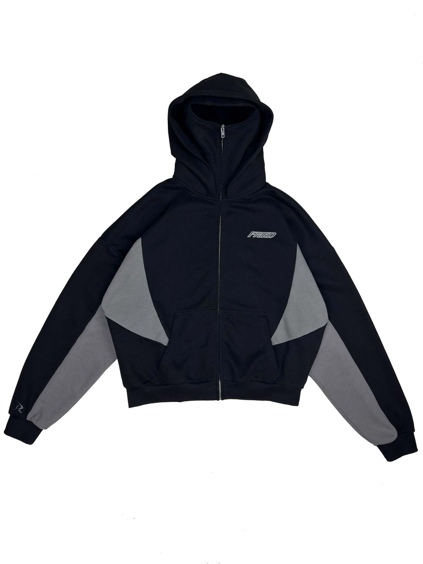 BLACK/GREY - BAthtLACLAVA ZIP HOODIE -